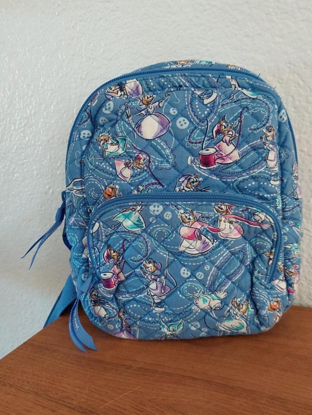 Vera Bradley cinderella mouse mini backpack blue backpack with cartoon character